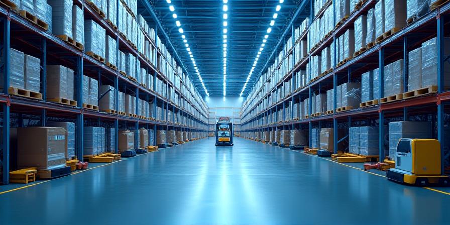 Advanced technology in a modern logistics warehouse