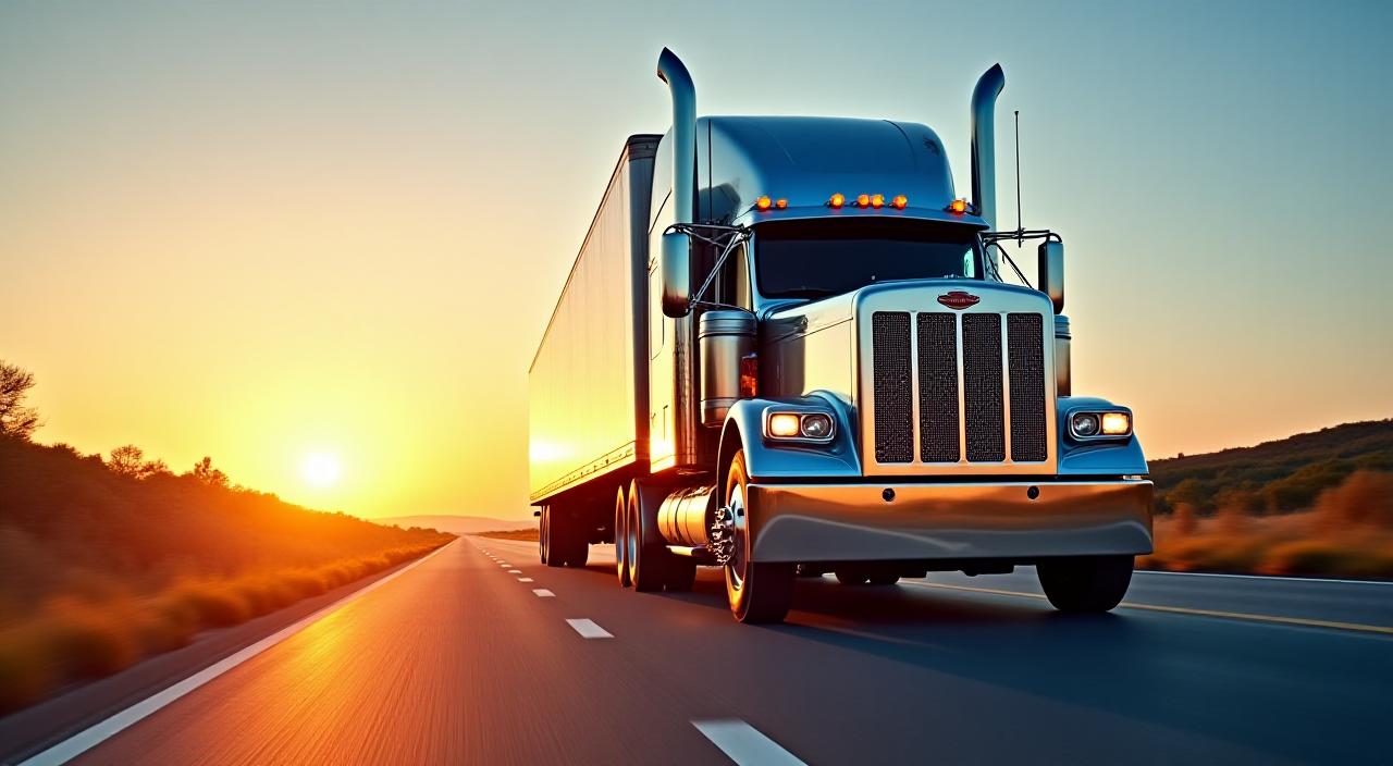 A massive high-quality logistics truck on the open road